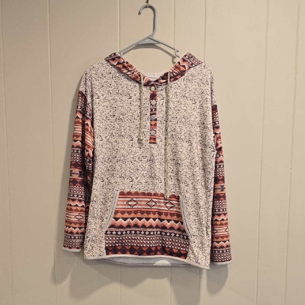 SALE!! Tribal Print Hoodie with Front Pocket